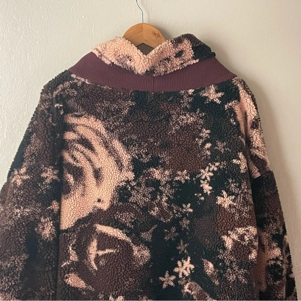 Free people brown oversized Sherpa pullover teddy jackets